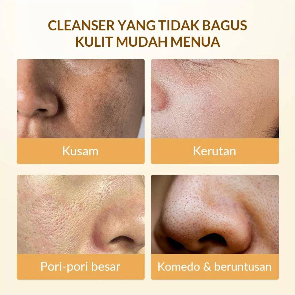 BIOAQUA 6X Gentle-A Retinol Amino Facial Wash Anti Aging Low pH Gentle Cleanser 100g Brightening Sabun Cuci Muka Membersihkan pori-pori secara mendalam