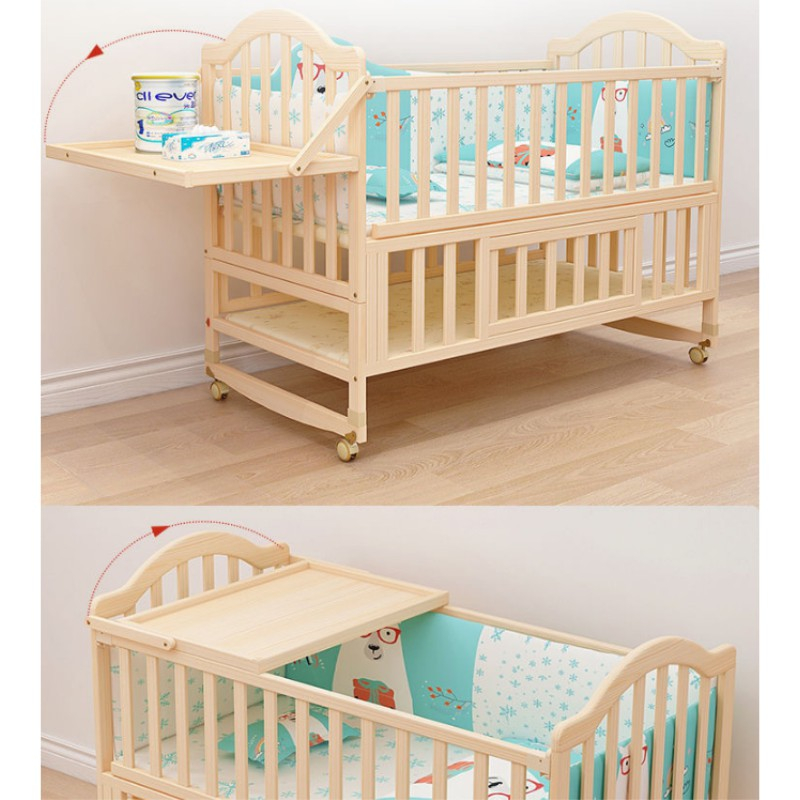 Multifunctional Baby Extendable Storage Cradle Crib Bed Toddler