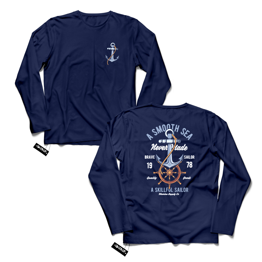 KAOS Anchor - DEPAN BELAKANG - Kain Katun Tshirt / baju distro Keren gambar desain ilustrasi origina