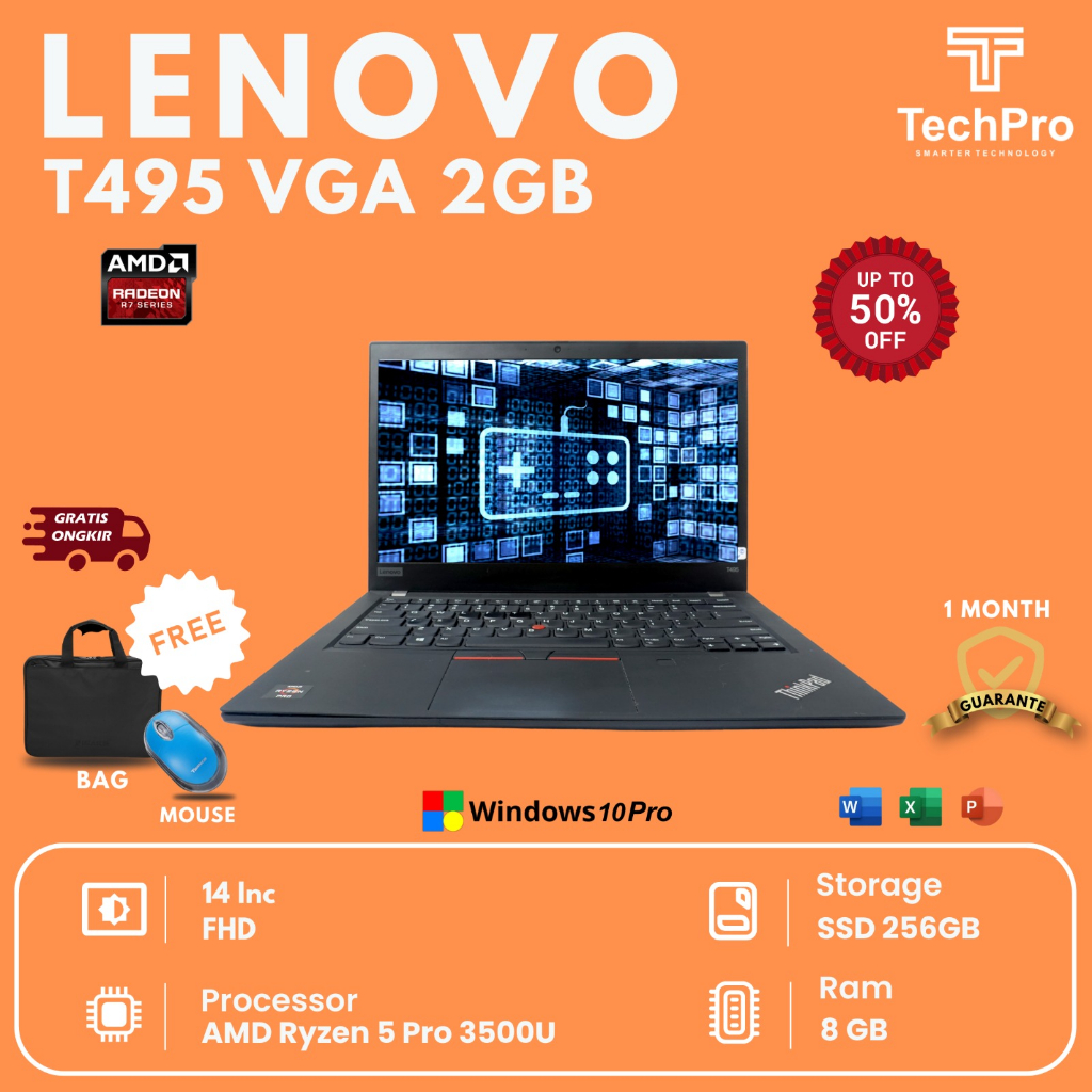 LENOVO THINKPAD T495 AMD RYZEN PRO 5 MURAH, MEWAH DAN BERGARANSI...