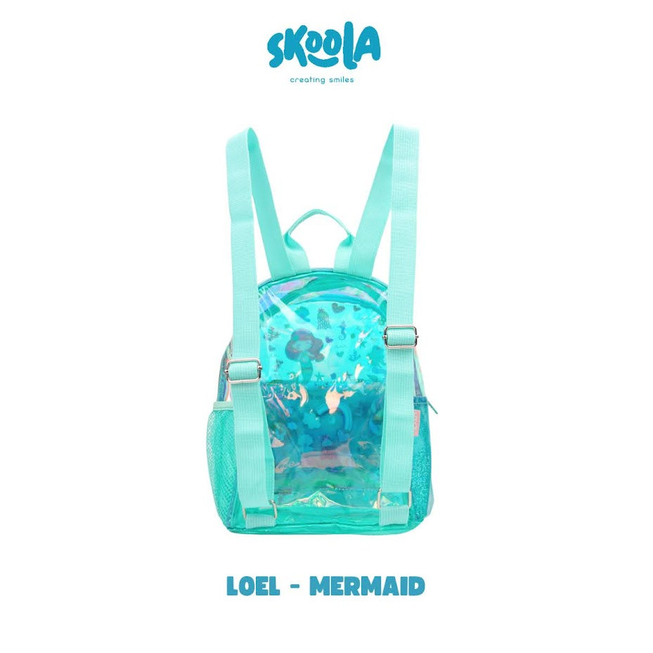 Skoola Tas Anak Perempuan PAUD Remaja Ransel Unicorn Mermaid Hologram Waterproof - Loel