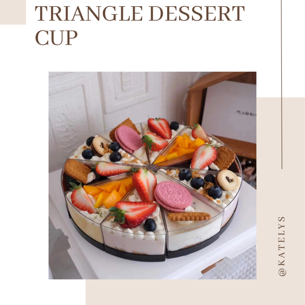 Cup Puding Model Segitiga | Box Penyimpanan Kue | Triangle Dessert Cup