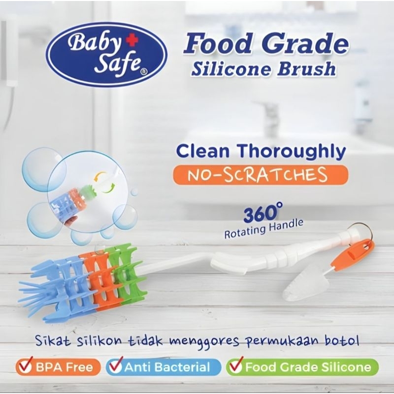 Babysafe Silicone Brush Sikat Botol Silicone Brush BS366 /sikat botol