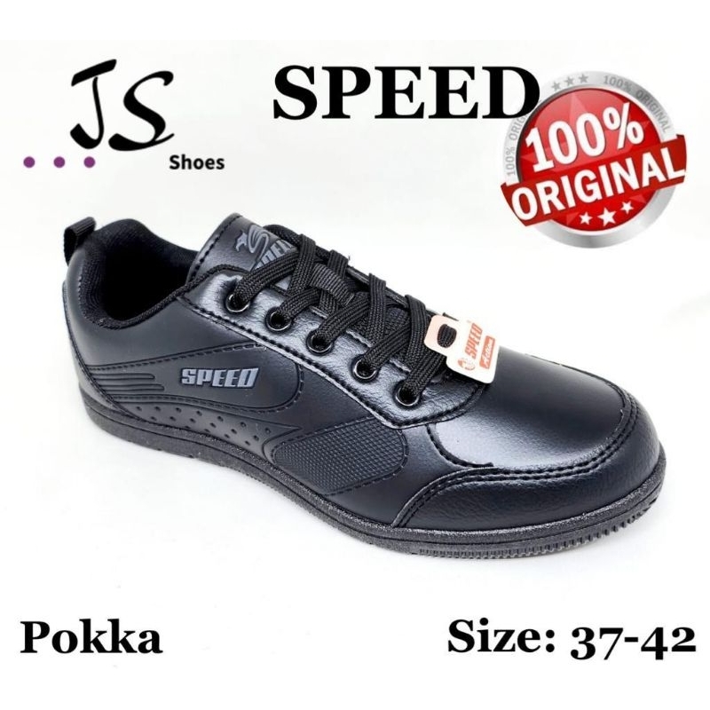 SPEED POKKA - SEPATU SEKOLAH TALI ANAK DEWASA MERK SPEED ORIGINAL