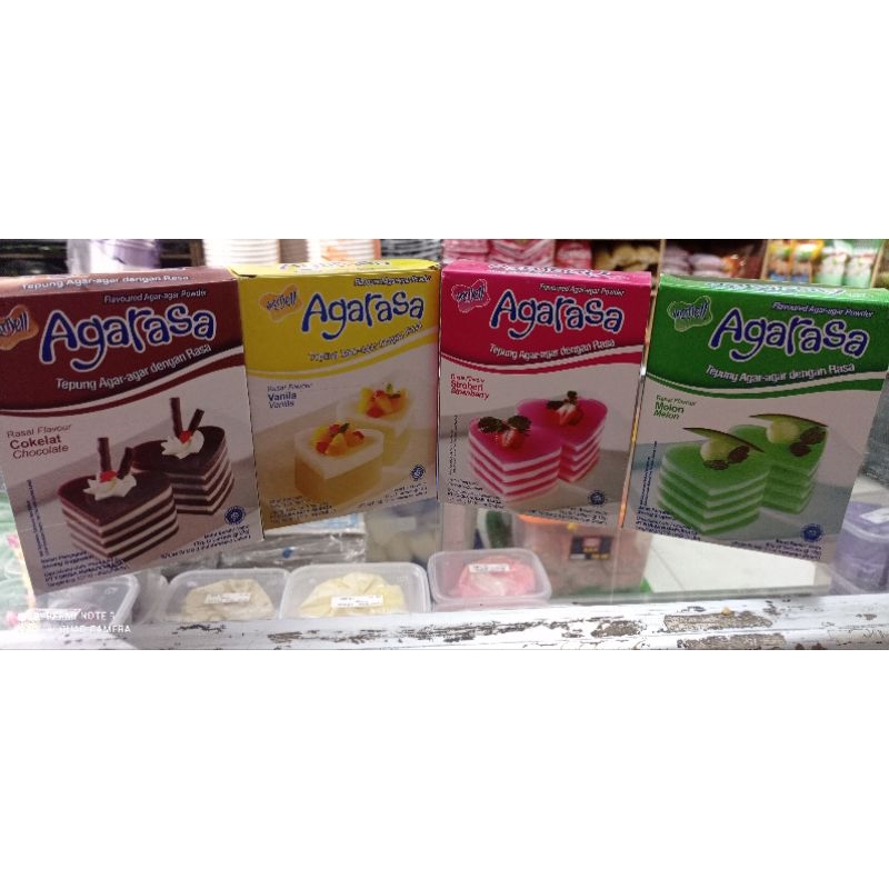 

NUTRIJEL-AGARASA,AGAR AGAR RASA COKLAT,VANILA,STROWBERY MELON