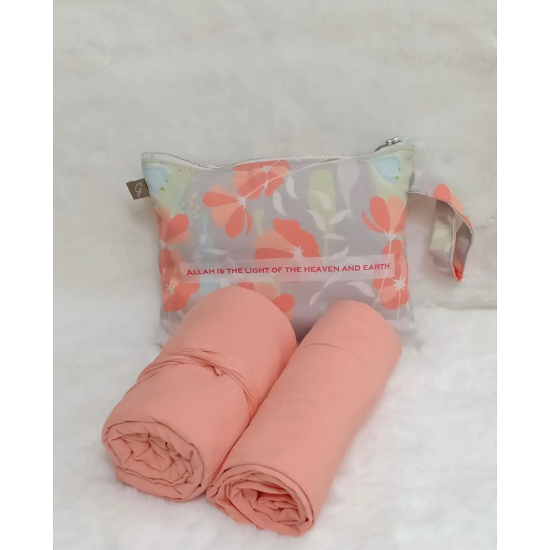 mukena travel plain polos giggles katun rayon adem cantik