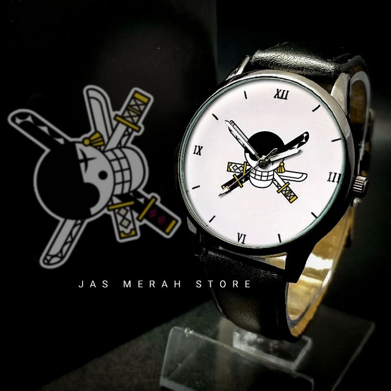 Jam Tangan One Piece Logo Zoro Premium Include Double Strap