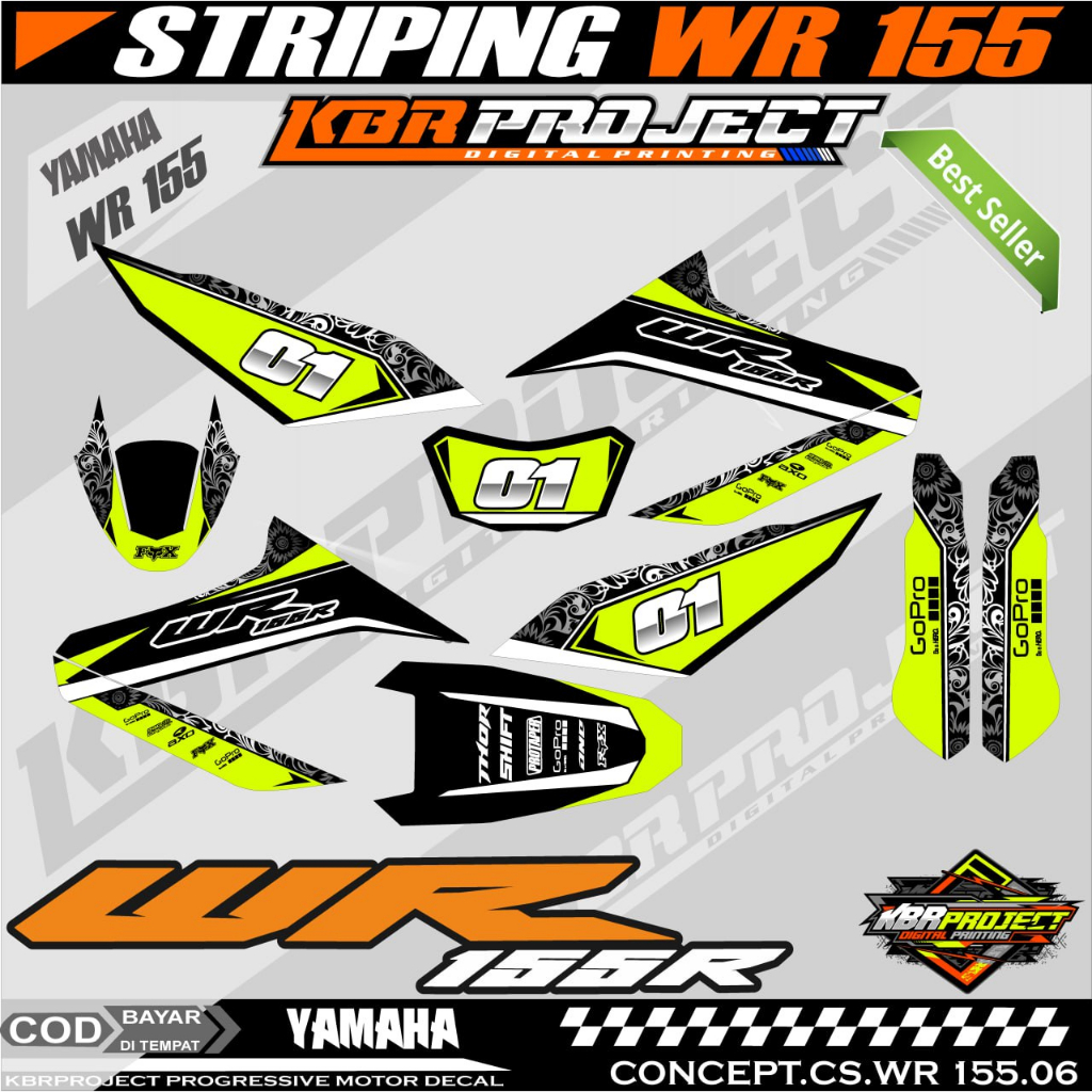 WR 155R STIKER STRIPING PREMIUM MOTOR KEREN LIS VARIASI WR 155R STIKER MOTOR YAMAHA DESAIN RACING 06