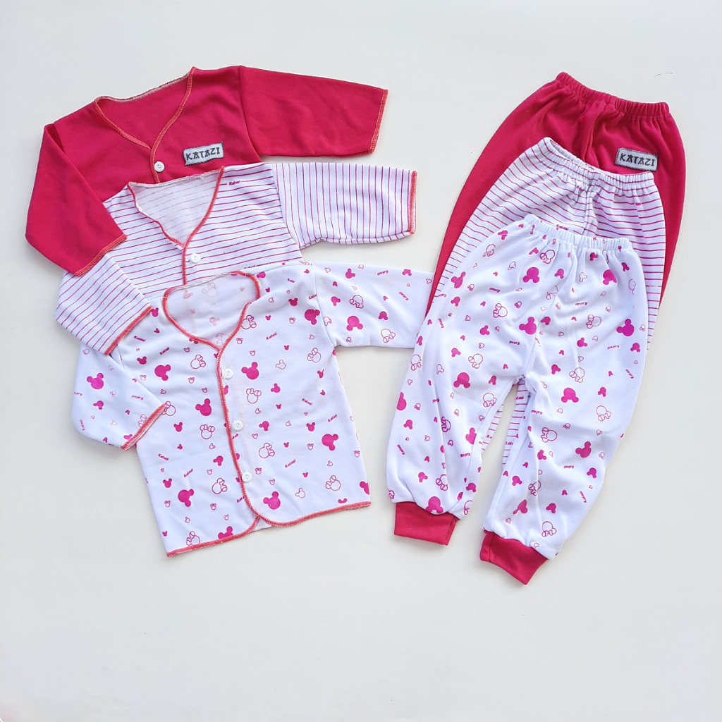 Seri Pink Setelan Baju Bayi Baru Lahir Perempuan 1 Set Murah