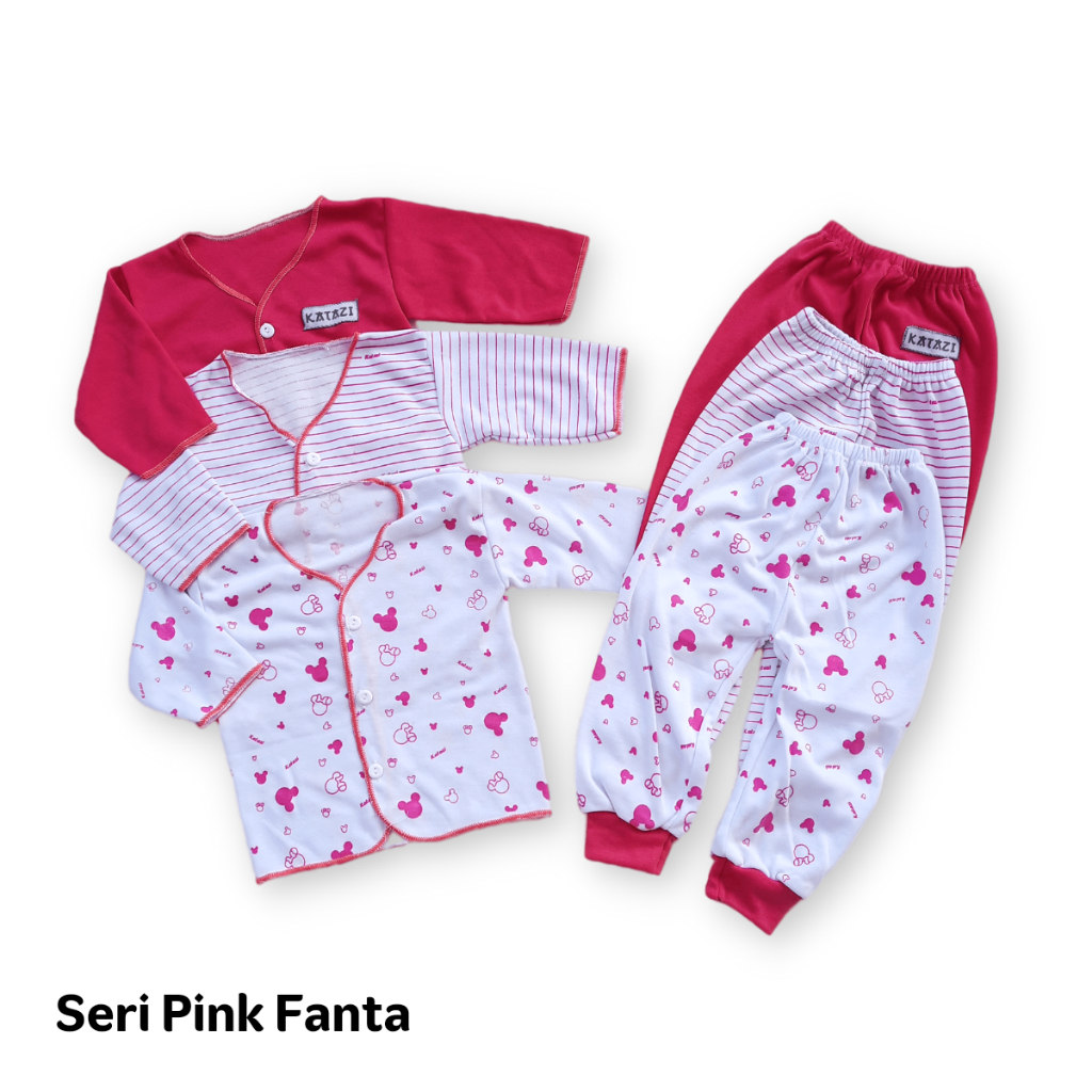 Seri Pink Setelan Baju Bayi Baru Lahir Perempuan 1 Set Murah