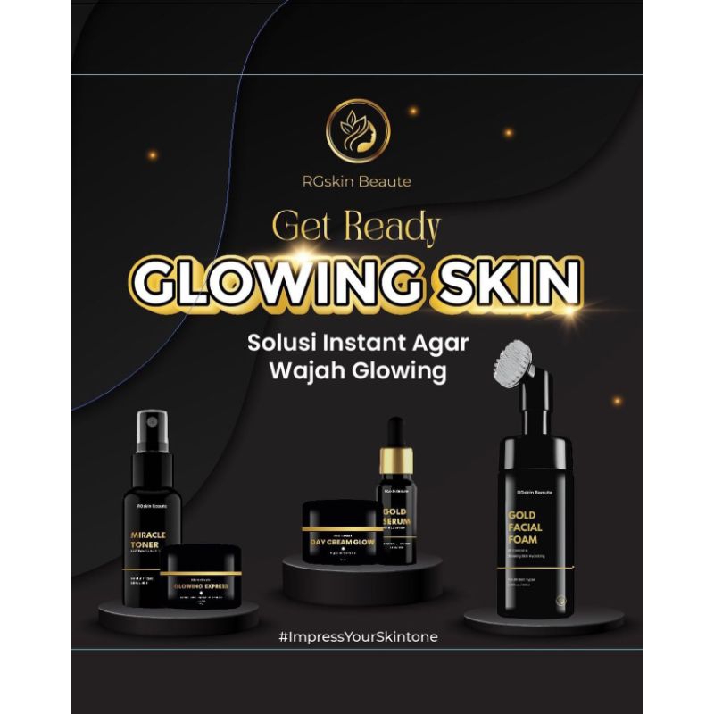 Glowing Express By RG Beaute Beauty Gold Facial Wash Gold Serum Day Cream Glow Toner Miracle Night C