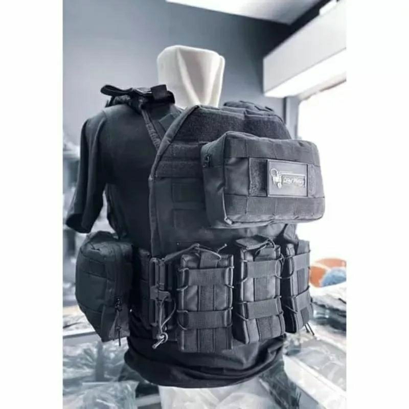 body vest venom hitam tactical/friee doumiflatt