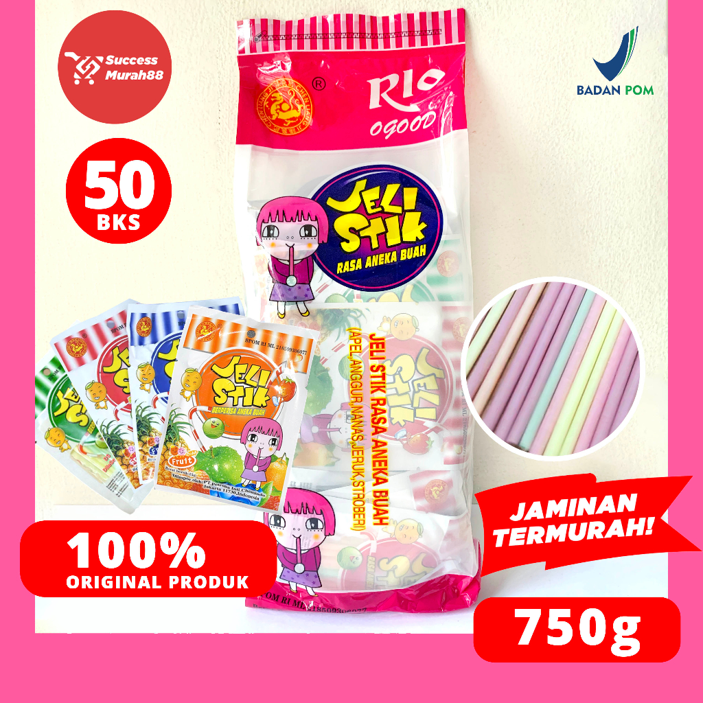 

PERMEN JELI SEDOTAN / STIK PENDEK - JELLY STICK ANEKA BUAH 50 BKS