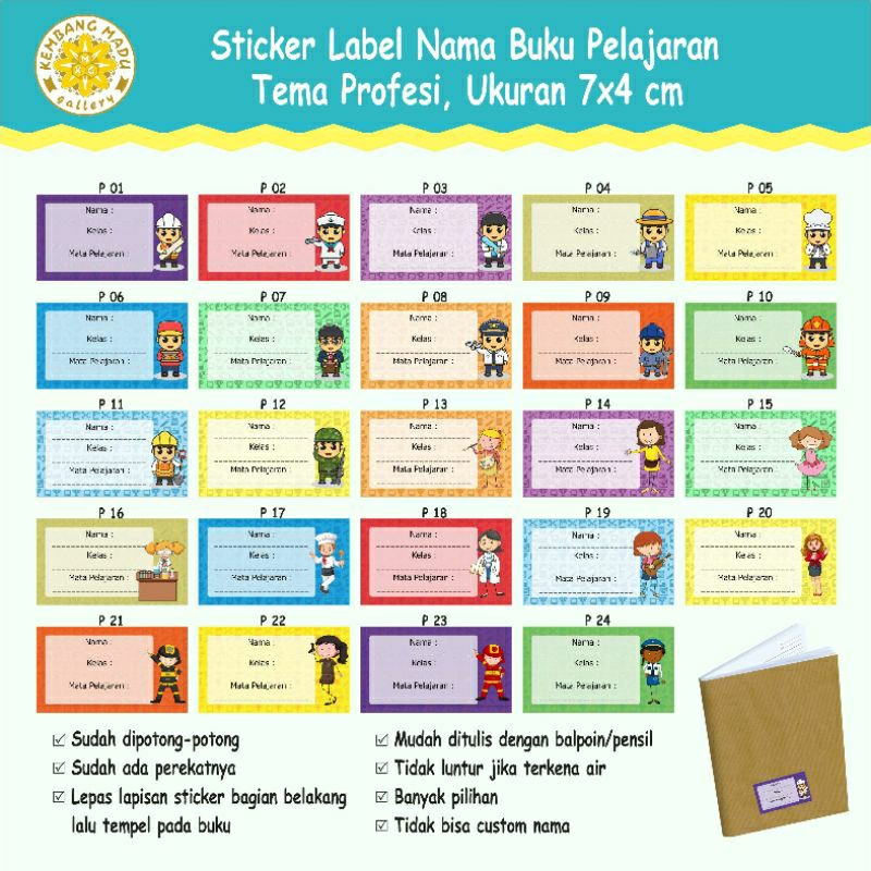 

Sticker Label Buku Pelajaran Tema Profesi