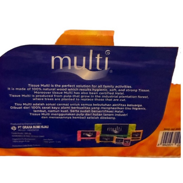 MULTI TISSUE 1000gr 1KG FACIAL TISSUE WAJAH 1000gram MULTI Jumbo Size