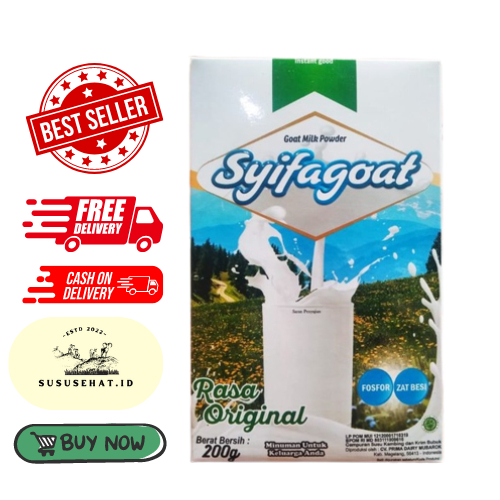 

(PAKET 4 BOTOL) Syifagoat Susu Kambing Etawa Bubuk 200gr | Original