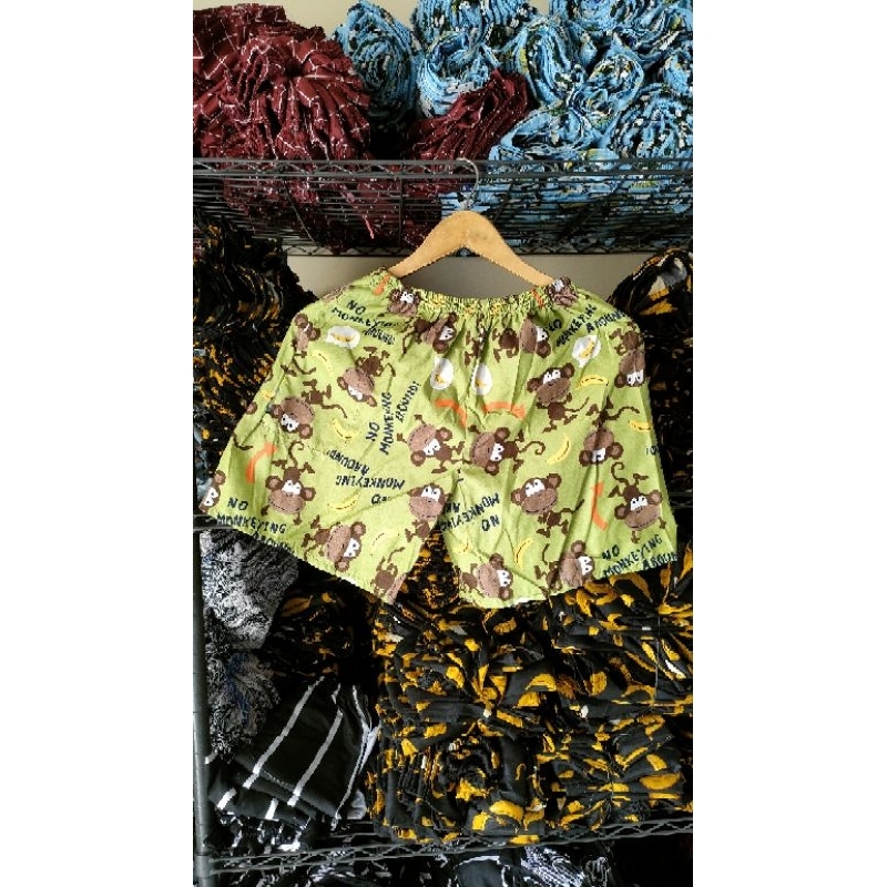 Paket Usaha 1kodi Celana Pendek Boxer Printing Bahan Katun Disperse Pria Wanita Khusus Grosir