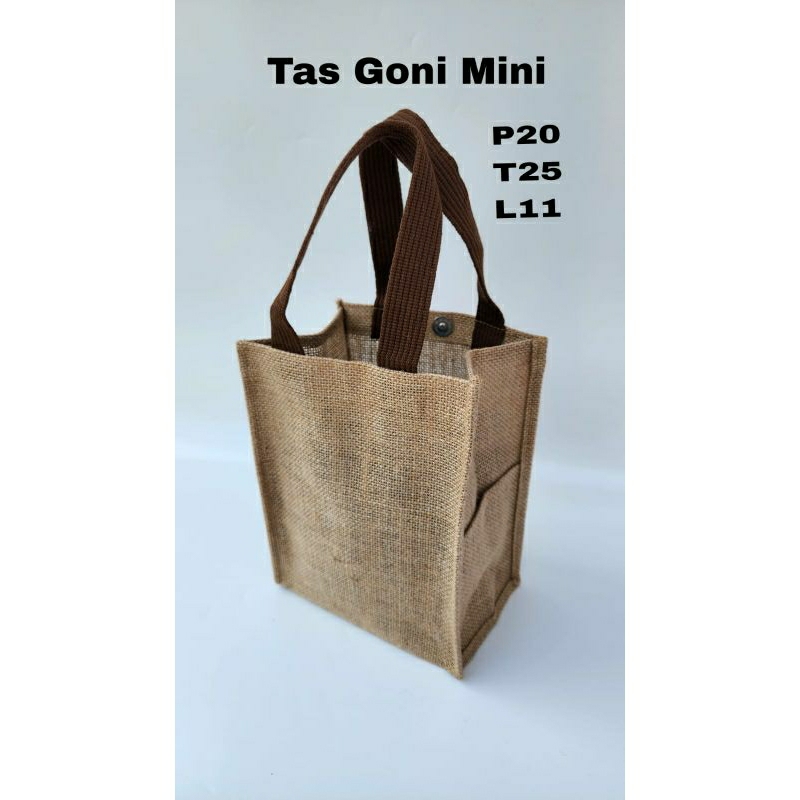 TAS GONI MINI POLOS MAGNET Ready Tas Burlap Natural Bag SOUVENIR GIFT