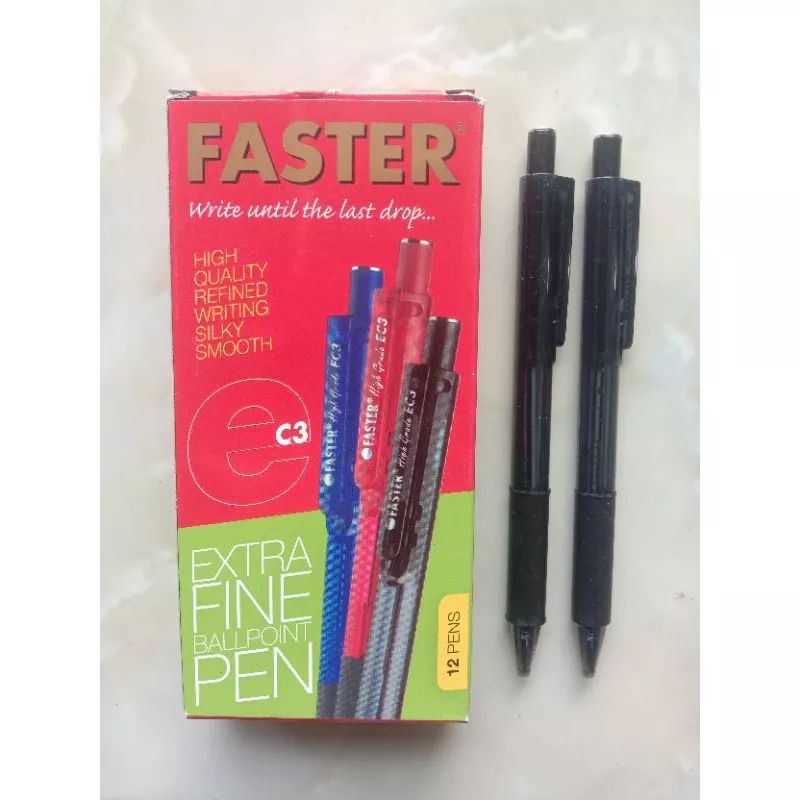 

Bolpoin Faster EC3 0,7 mm Warna Hitam (3 pcs) Murah