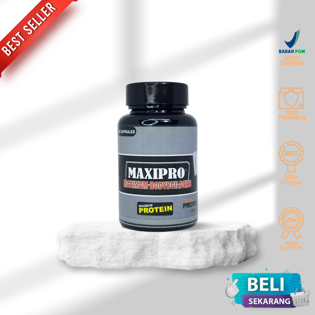 SIXPACK 3X LEBIH CEPAT MAXIPRO Maximum Protein Pembentuk Otot Original 100% Suplemen Kapsul