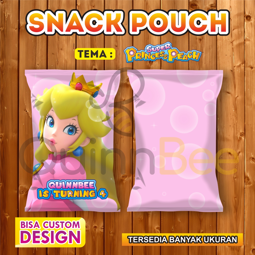 

Snack Pouch Jumbo|Pouch Ultah|Kemasan Snack Ulang Tahun|Birthday Snack Pouch (Gratis Design) - PRINCESS PEACH - SUPER MARIO BROS