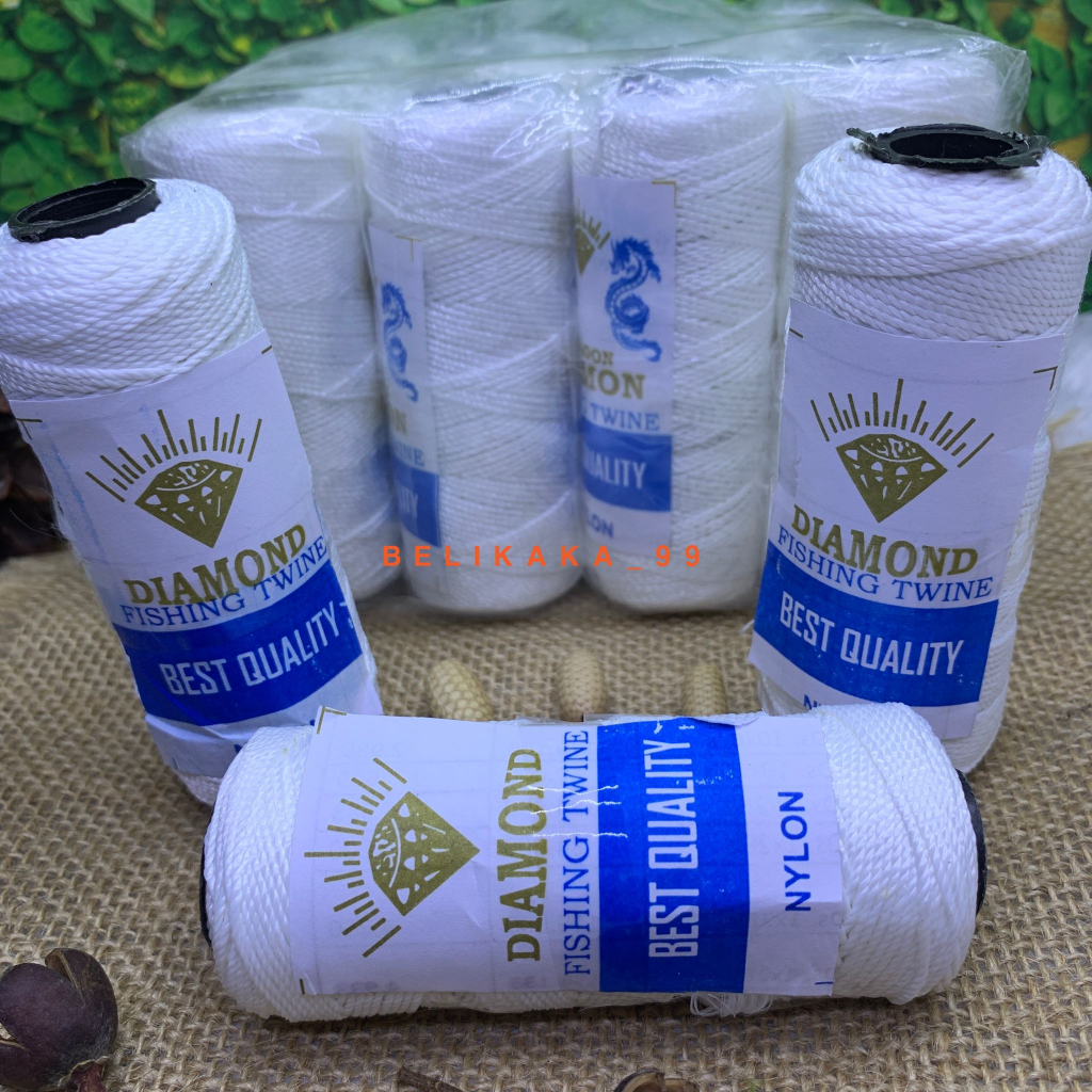 (12 ROLL) BENANG NYLON PUTIH CAP DIAMOND / BENANG BANGUNAN / BENANG JAHIT TAS / FISHING TWINE / BENANG PANCING