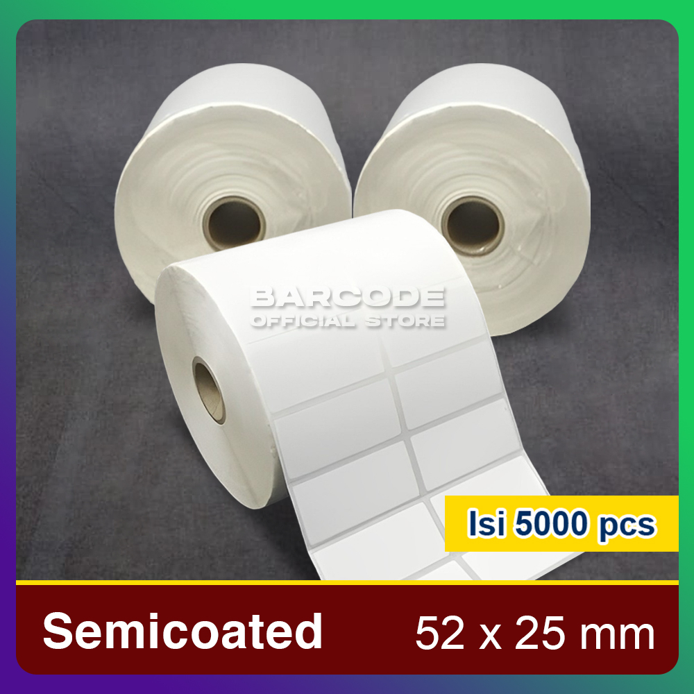 

Label Stiker Semicoat 52x25mm / 52 x 25 / 52x25 mm 2 Line (1 Slop)