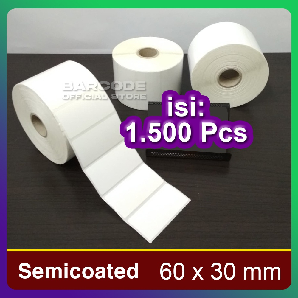 

Label Stiker Semicoat 60x30mm / 60 x 30 / 60x30 mm 1 Line (1 Slop)