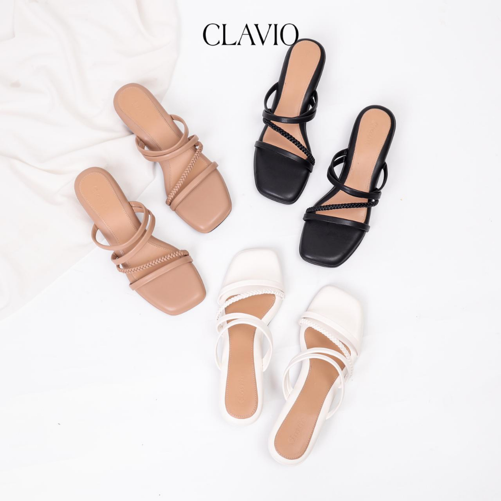 CLAVIO Kinara Sandal Wanita Heels / Hak 3 Cm