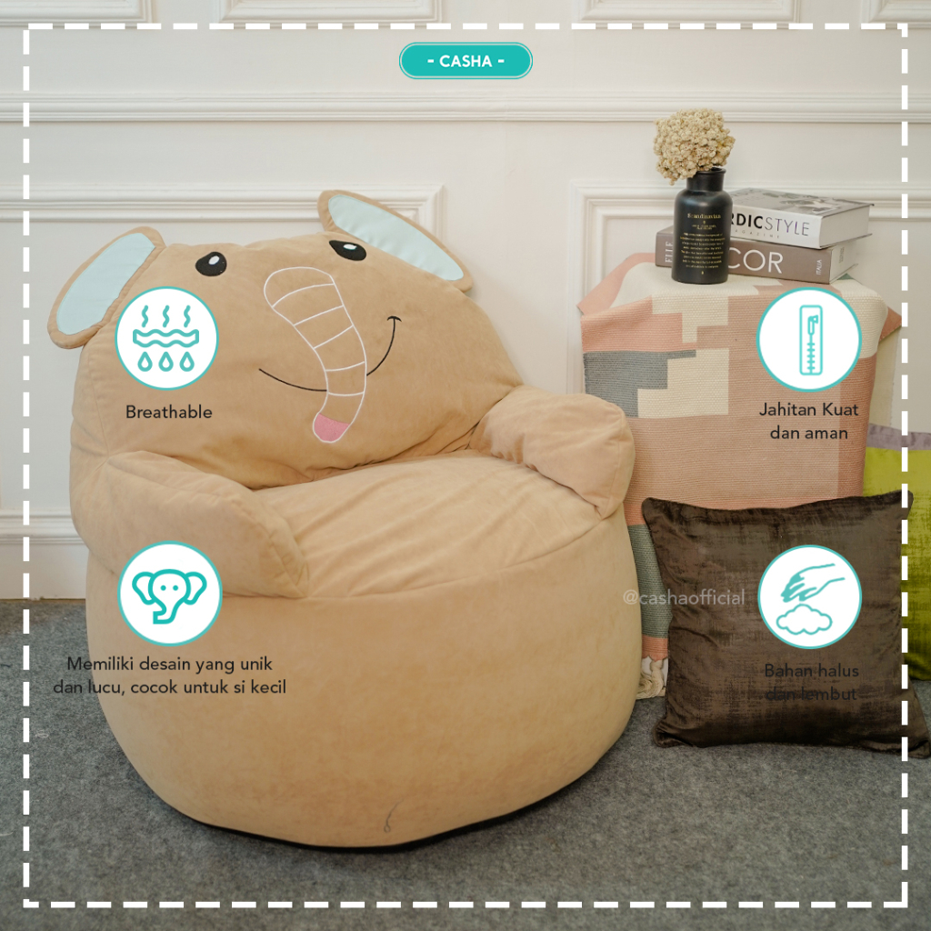 Casha-Sofa Anak-Dumbo Bean Bag-Bean Bag Anak