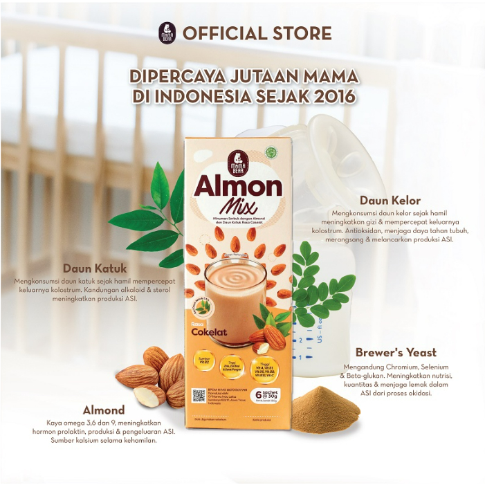 Mama Bear Almon Mix Booster ASI Susu Almond dengan Daun Katuk SBC