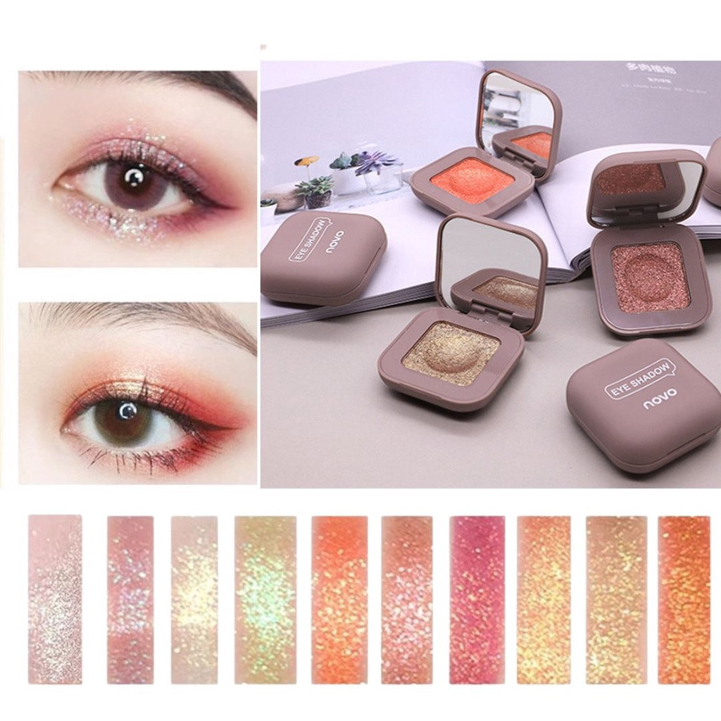 NOVO Glitter Eyeshadow Make up Shimmer Eyeshadow Pallette Waterproof ORIGINAL Novo Eyeshadow