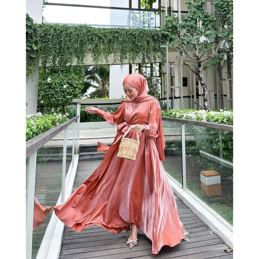 DELVY DRESS GAMIS DRESS WANITA TERBARU 2023 GAMIS WANITA BAHAN SHIMMER MEWAH