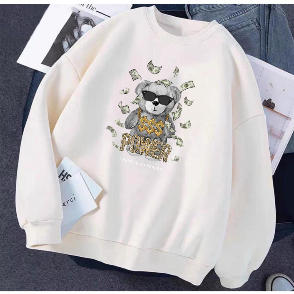 Sweater POWER TEDDY Sweatshirt Crewneck || M - XXL