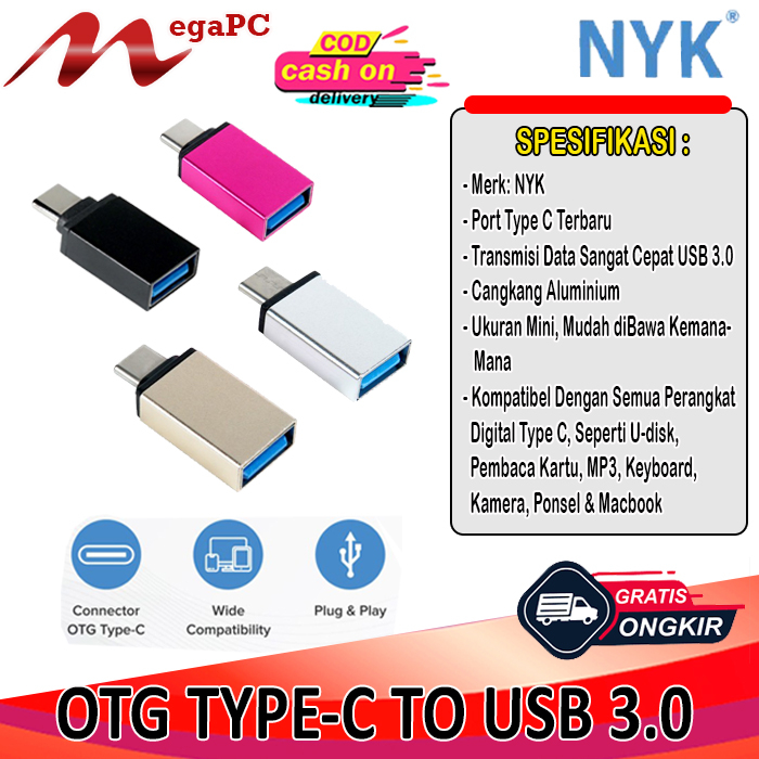 Adaptor Converter Adapter OTG Type C To USB 3.0 Fast Speed NYK