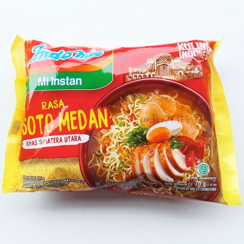 

Indomie Instant Rasa Soto Medan 70 gr [ 5 BUNGKUS ]