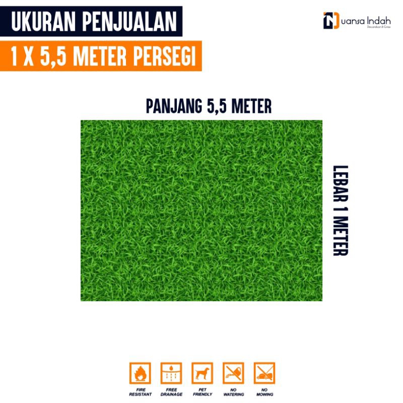 RUMPUT SINTETIS SWISS PREMIUM UKURAN 1x5,5 METER