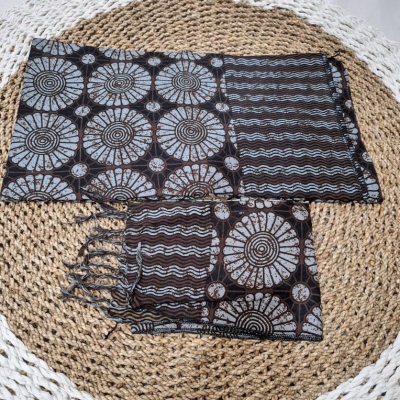 kamen batik indigo set selendang