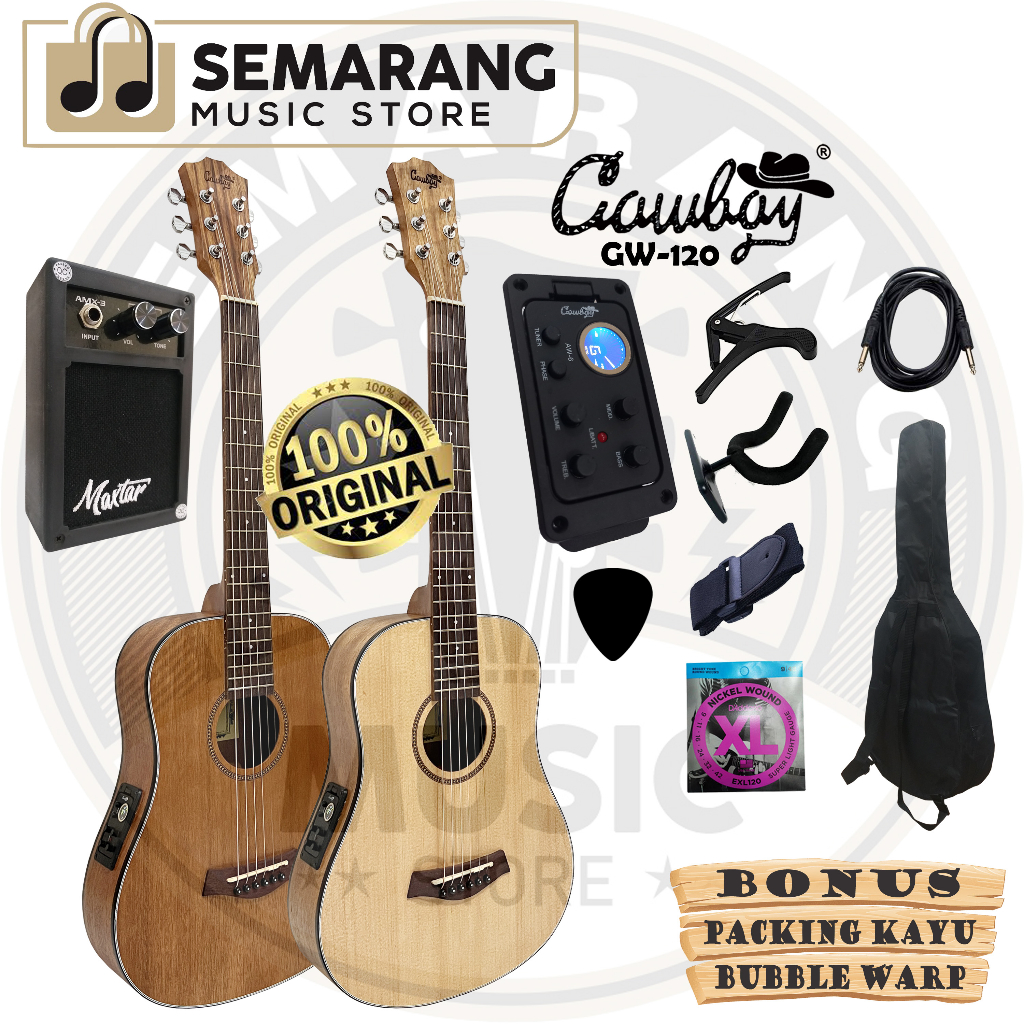 ORIGINAL!!! Gitar Akustik Elektrik ¾ Import Merk Cowboy GW-120 NA GW 120NS 3/4 3per4 AW-6