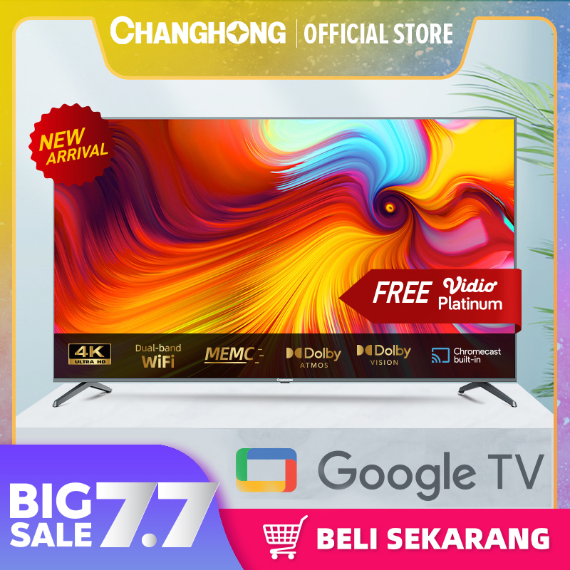 Google TV Changhong Smart TV 75 Inch 4K UHD Smart Digital LED TV (U75F8T-PRO)