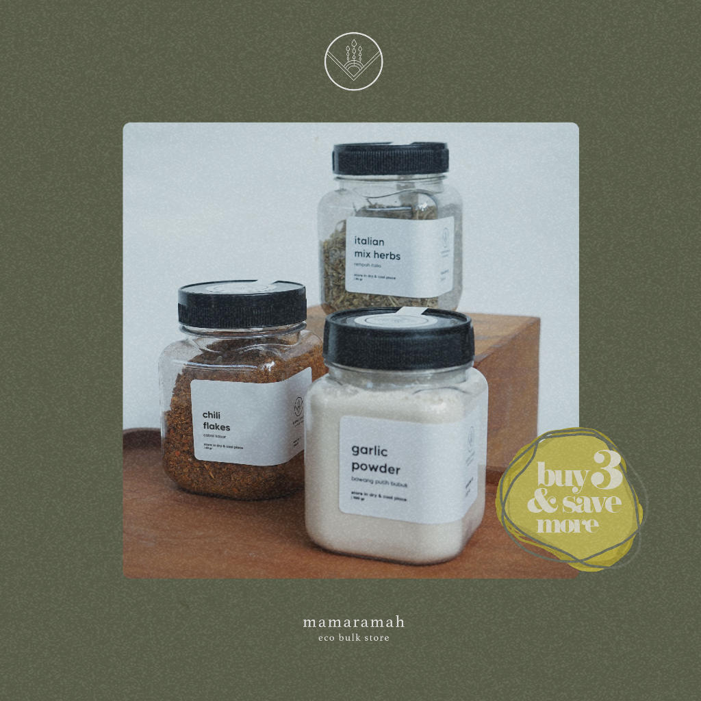 

Italian Mix Herb • Bubuk Bawang Putih • Chili Flakes (Bundling 3)