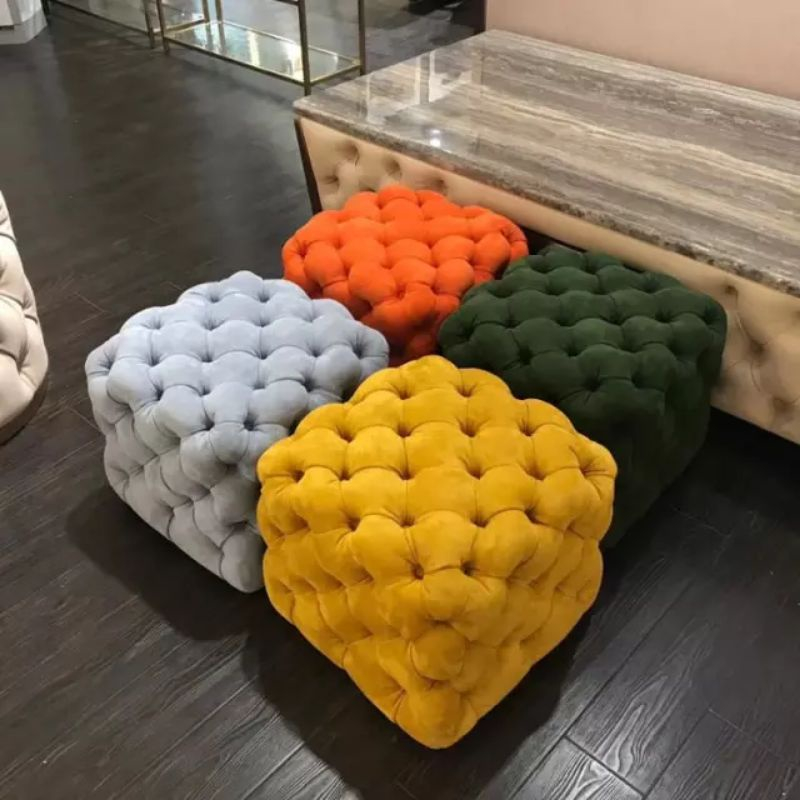 STOOL PUFF OTTOMAN KOTAK KANCING- DG 168