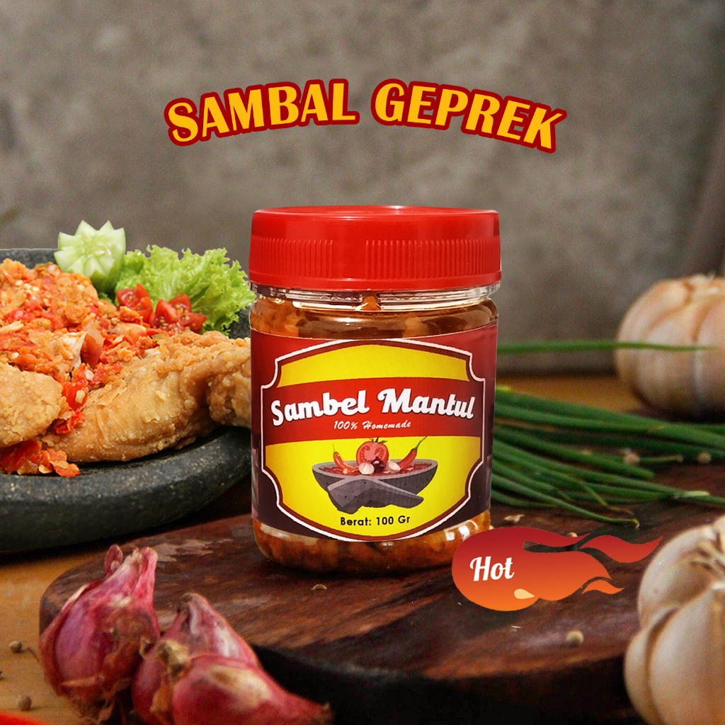 Sambal greprek instan sambal geprek pedas gurih 100gr sambal mantul 100% hallal