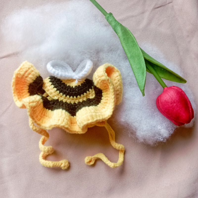 Crochet Bucket Hat Cat/Topi Rajut Untuk Kucing Lucu Aesthetic