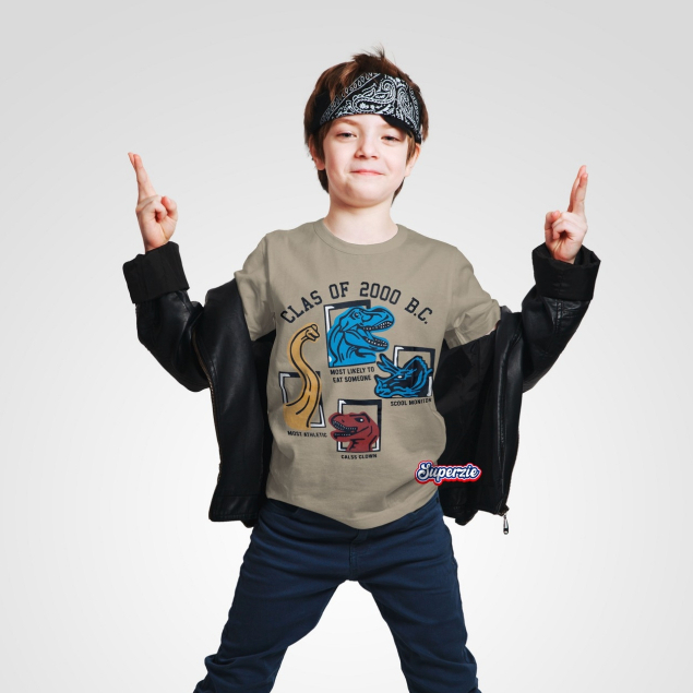 Kaos Anak Oblong Laki-Laki 4DINO COKSU ANIMASI threepoint elysium RG Kids