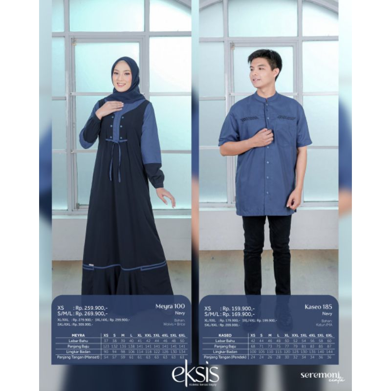 Baju Couple Seply 2023 Hits 62 Navy (Gamis Meyra 100, Koko Kaseo 185)