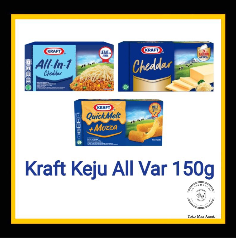 

Kraft Keju All in One, Cheddar 150gr, Mozzarella 165gr
