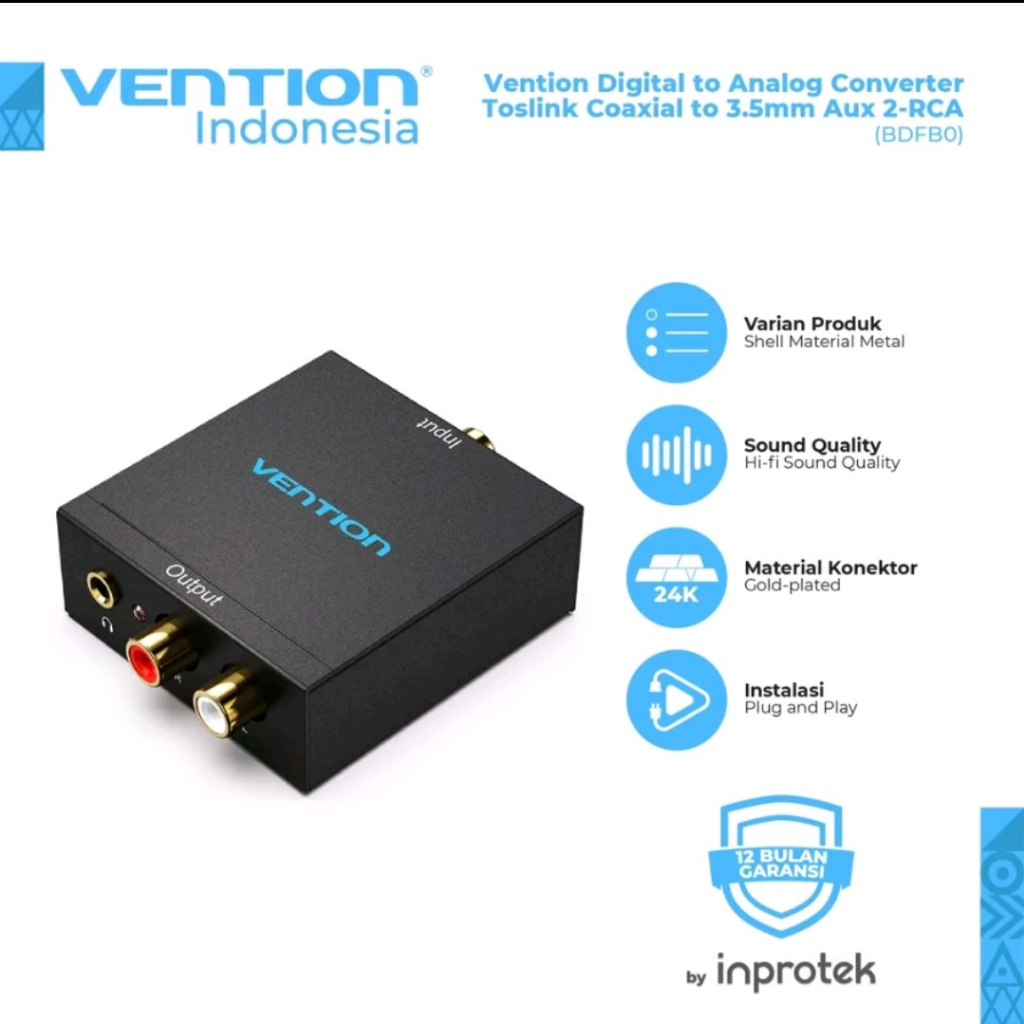 Vention BDF Converter SPDIF Optical DAC Digital to Analog RCA L/R