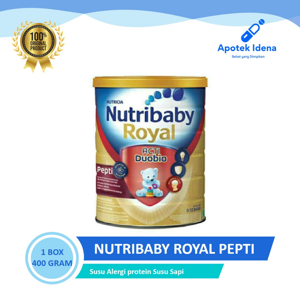 

Nutribaby Royal Pepti Junior 400 GR Susu Kebutuhan Khusus Anak Usia 0 - 12 Bulan (Alergi Susu Sapi )