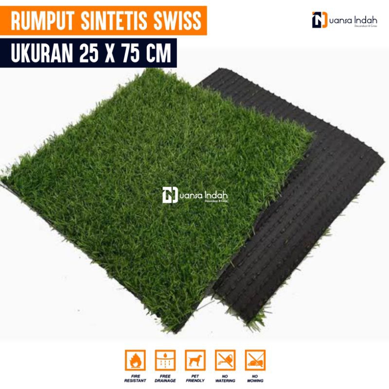 RUMPUT SINTETIS SWISS STANDAR UKURAN 25x75 CM